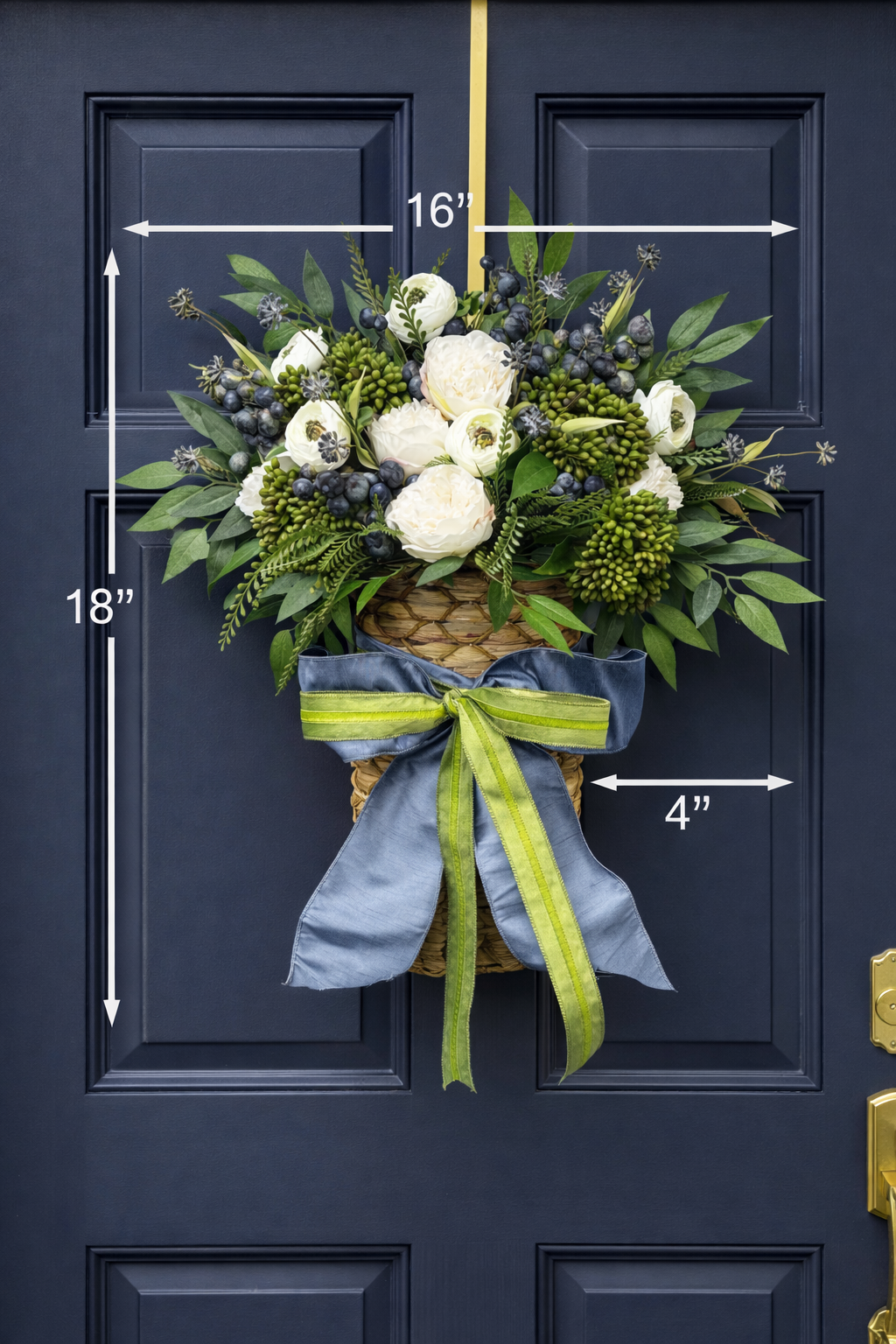 Sedum, Ranunculus & Crabapple Basket