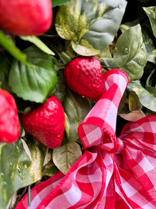 Faux Strawberry Wreath