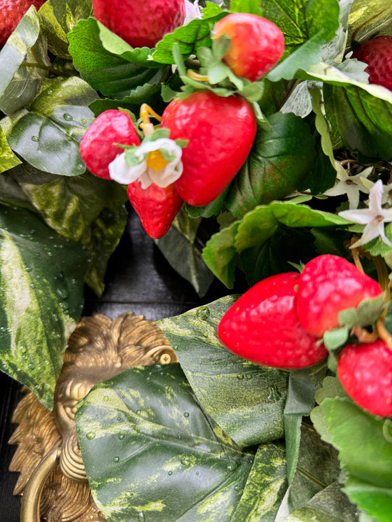 Faux Strawberry Wreath
