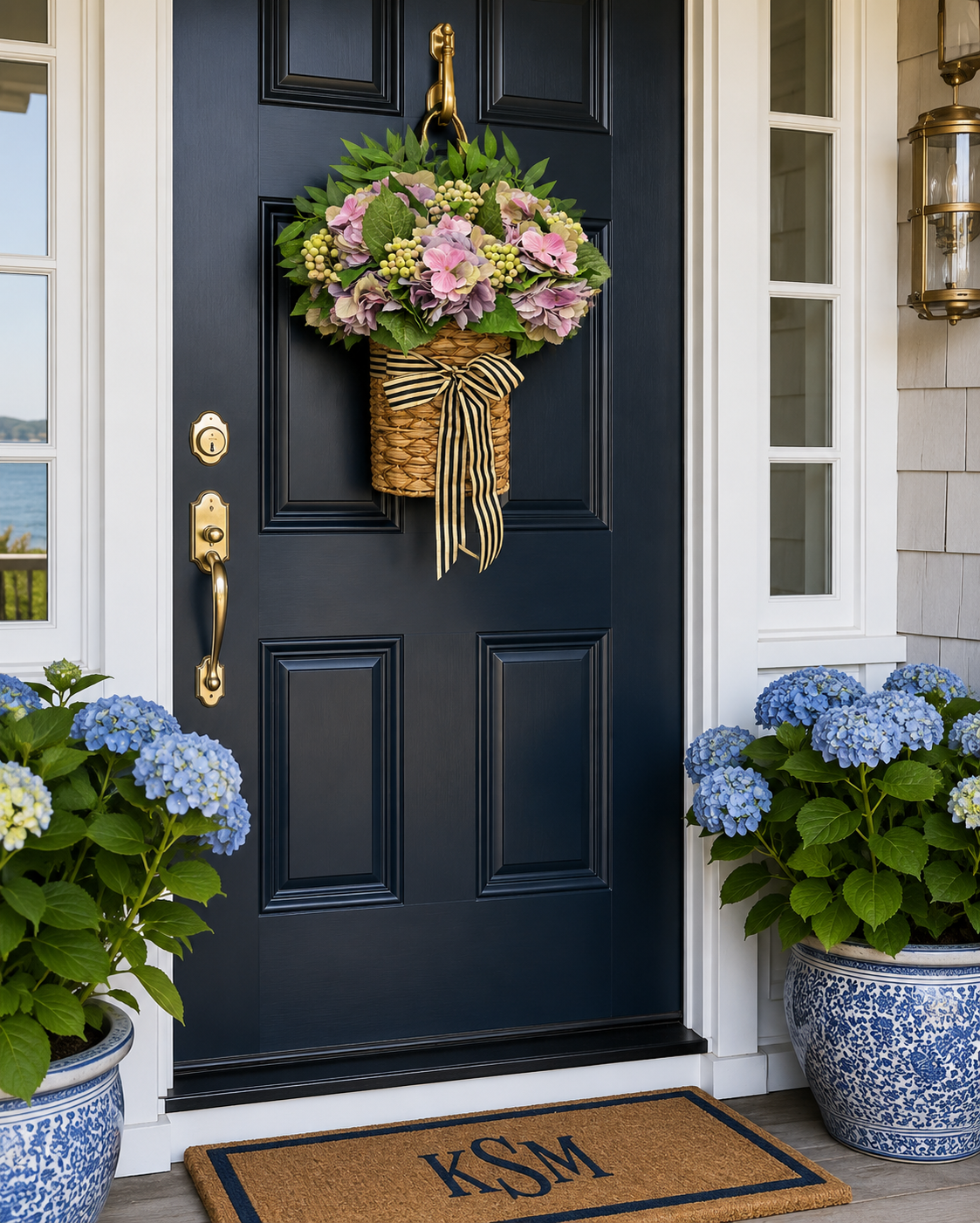 Pepper Berry and Hydrangea Basket