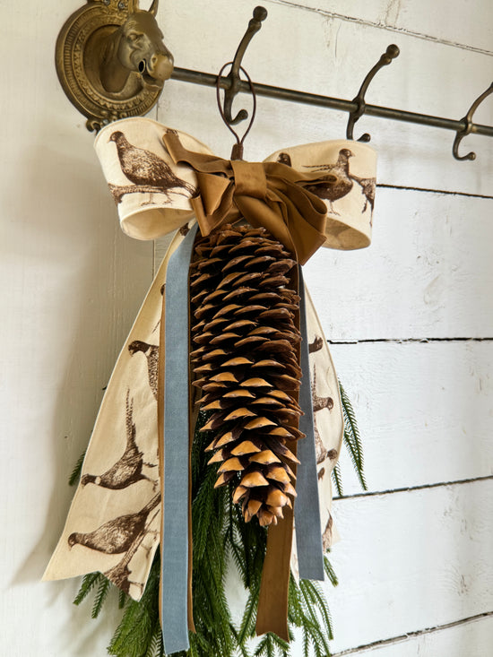 Pheasant Pinecone Swag