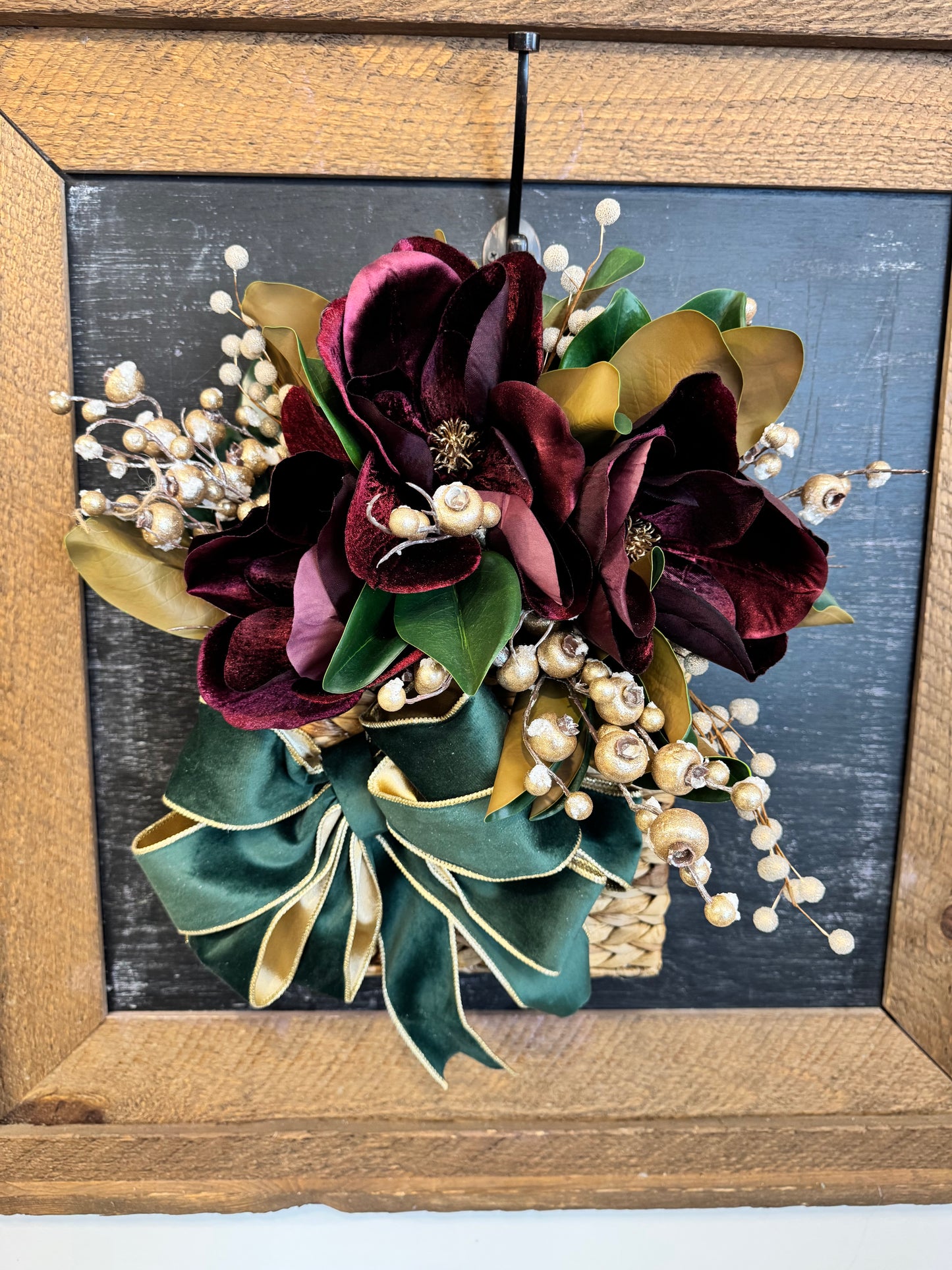 Burgundy Magnolia Basket