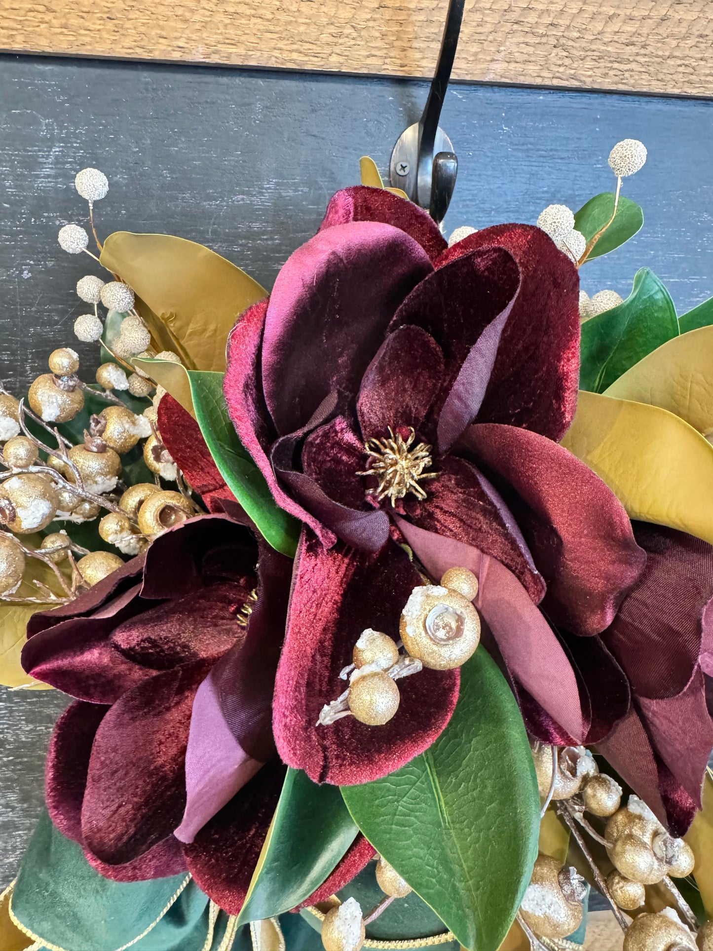 Burgundy Magnolia Basket