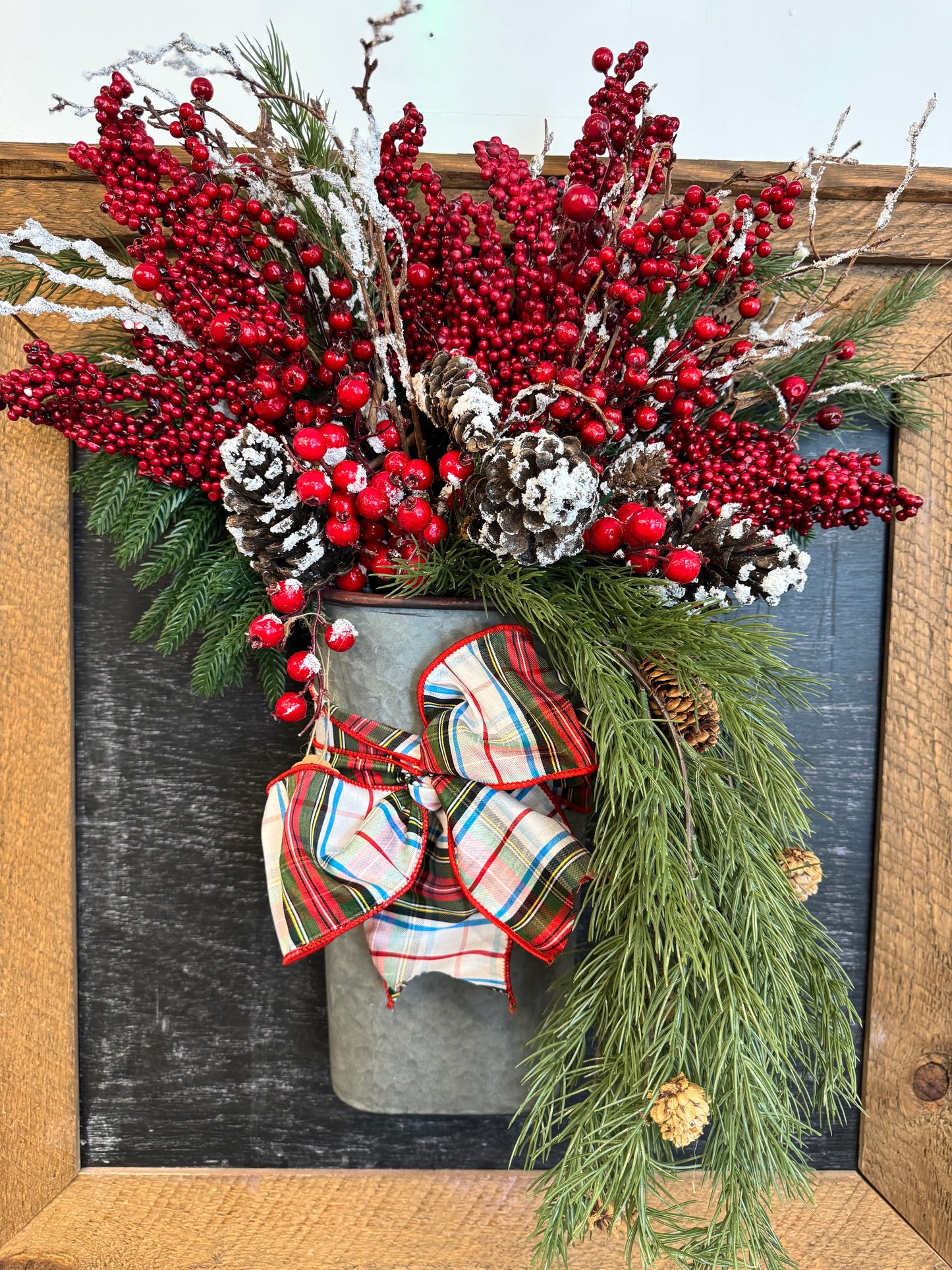 Tin Bucket Christmas Arrangement