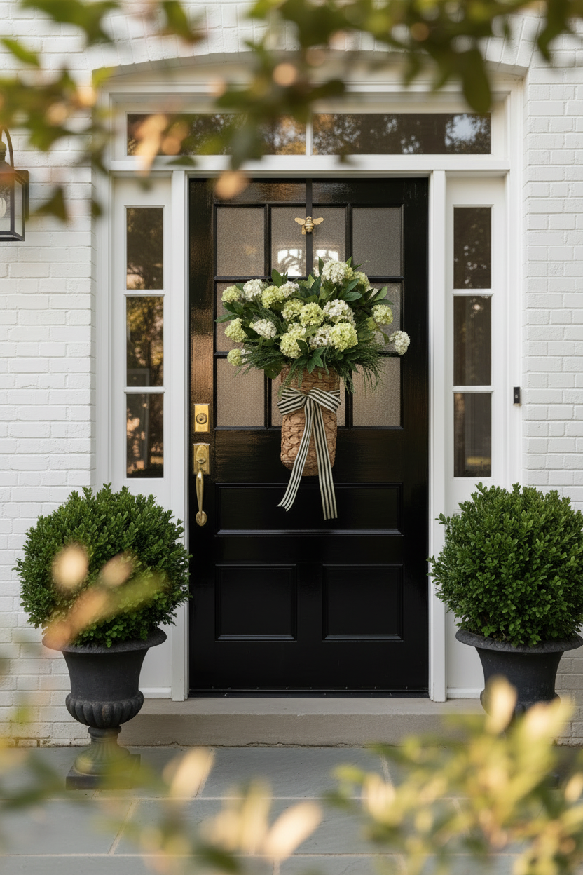 Hydrangea Basket Professional Depth of Field Lifestyle Scene