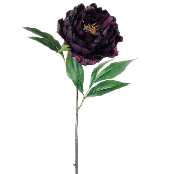 18” Faux Peony in Eggplant