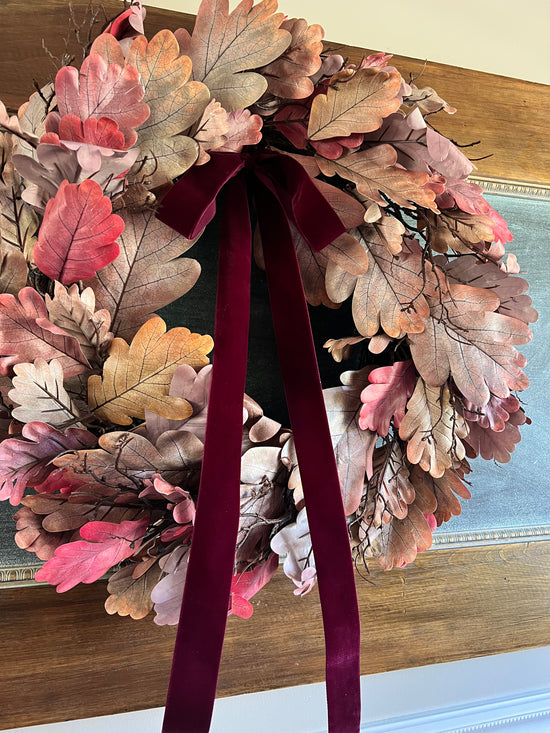 Burgundy Oak Leaf Wreath