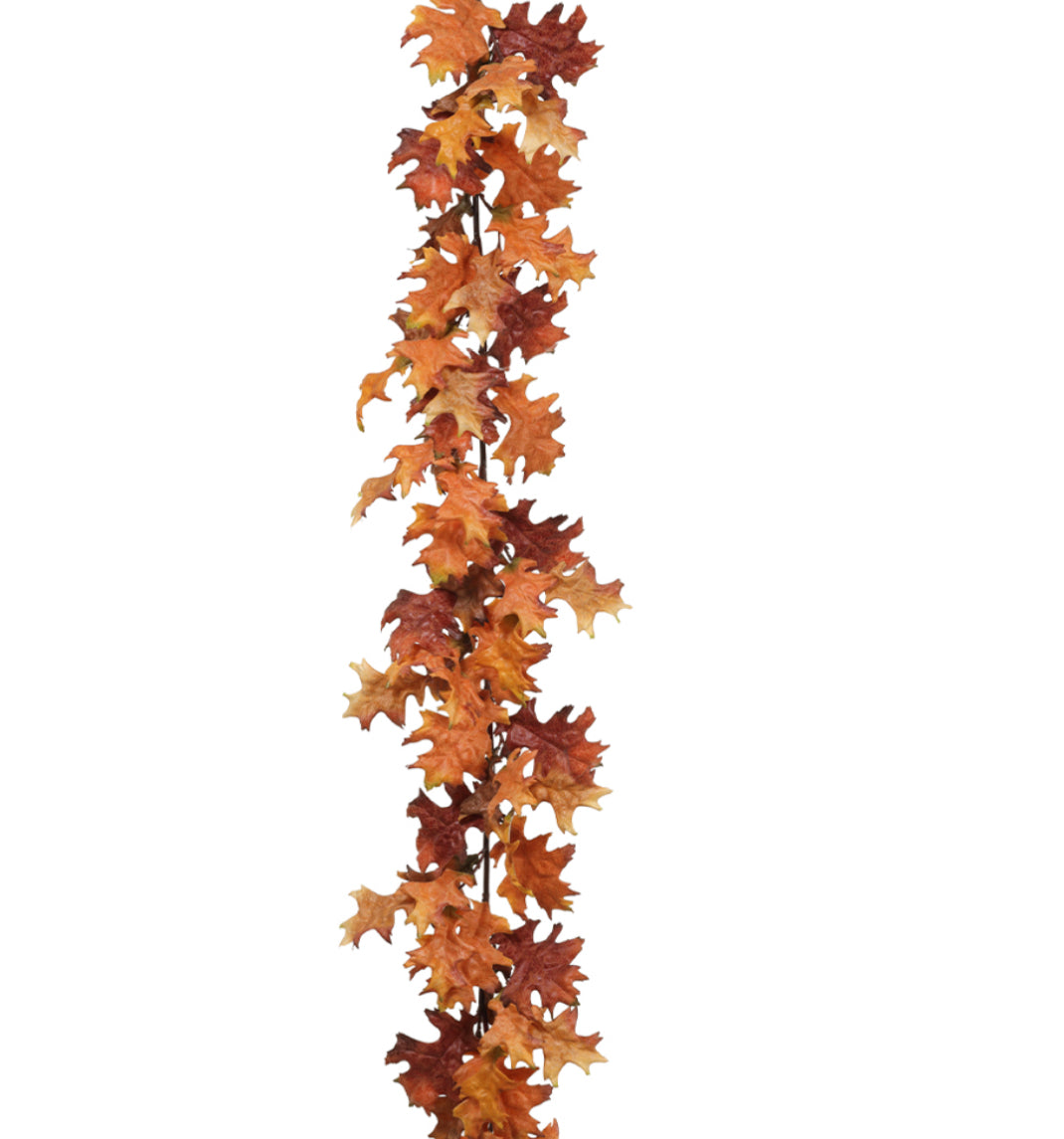 70” Faux Brown Oak Leaf Garland