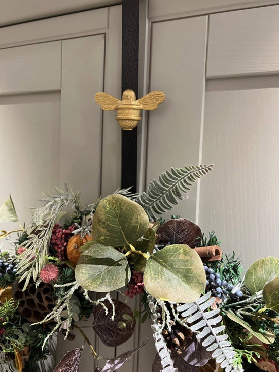 Bee Wreath Hanger (brass or pewter)