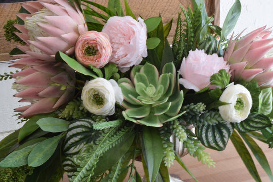 Succulent & Protea Compote Arrangement