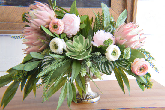 Succulent & Protea Compote Arrangement