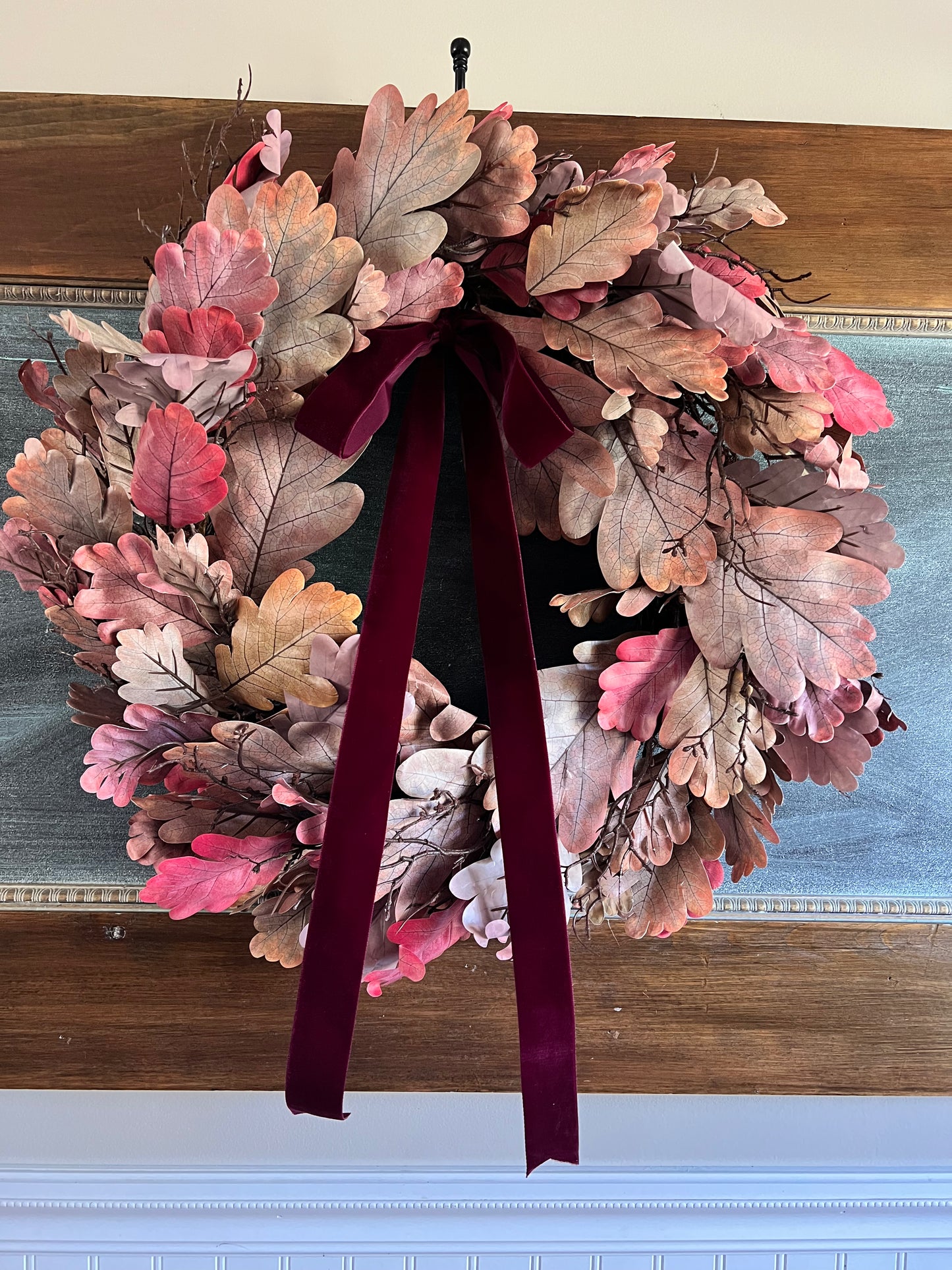 Burgundy Oak Leaf Wreath