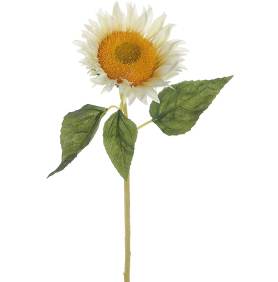 Faux 22” White Sunflower Stem