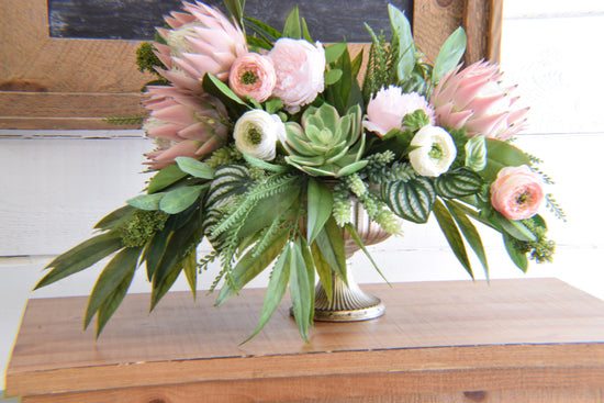 Succulent & Protea Compote Arrangement