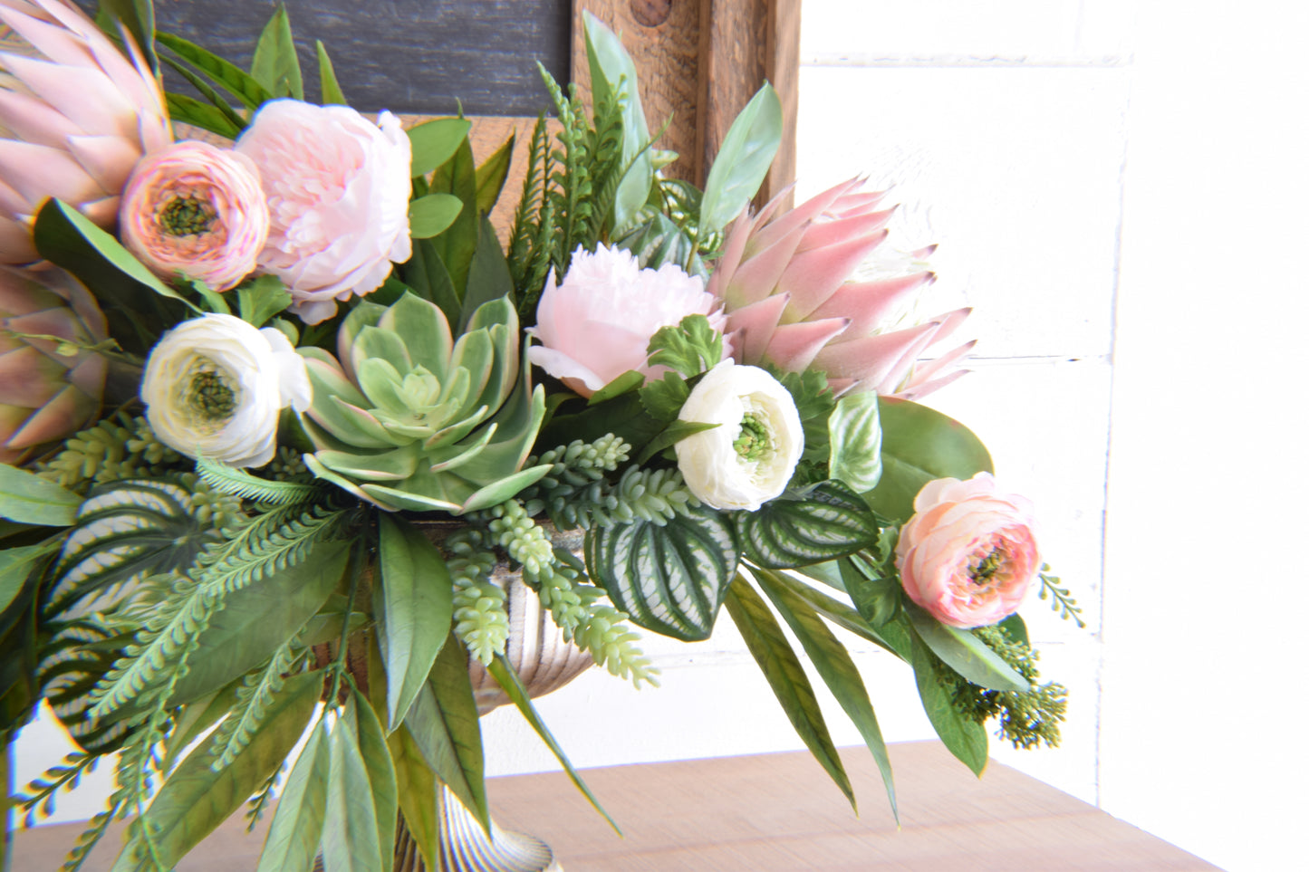 Succulent & Protea Compote Arrangement