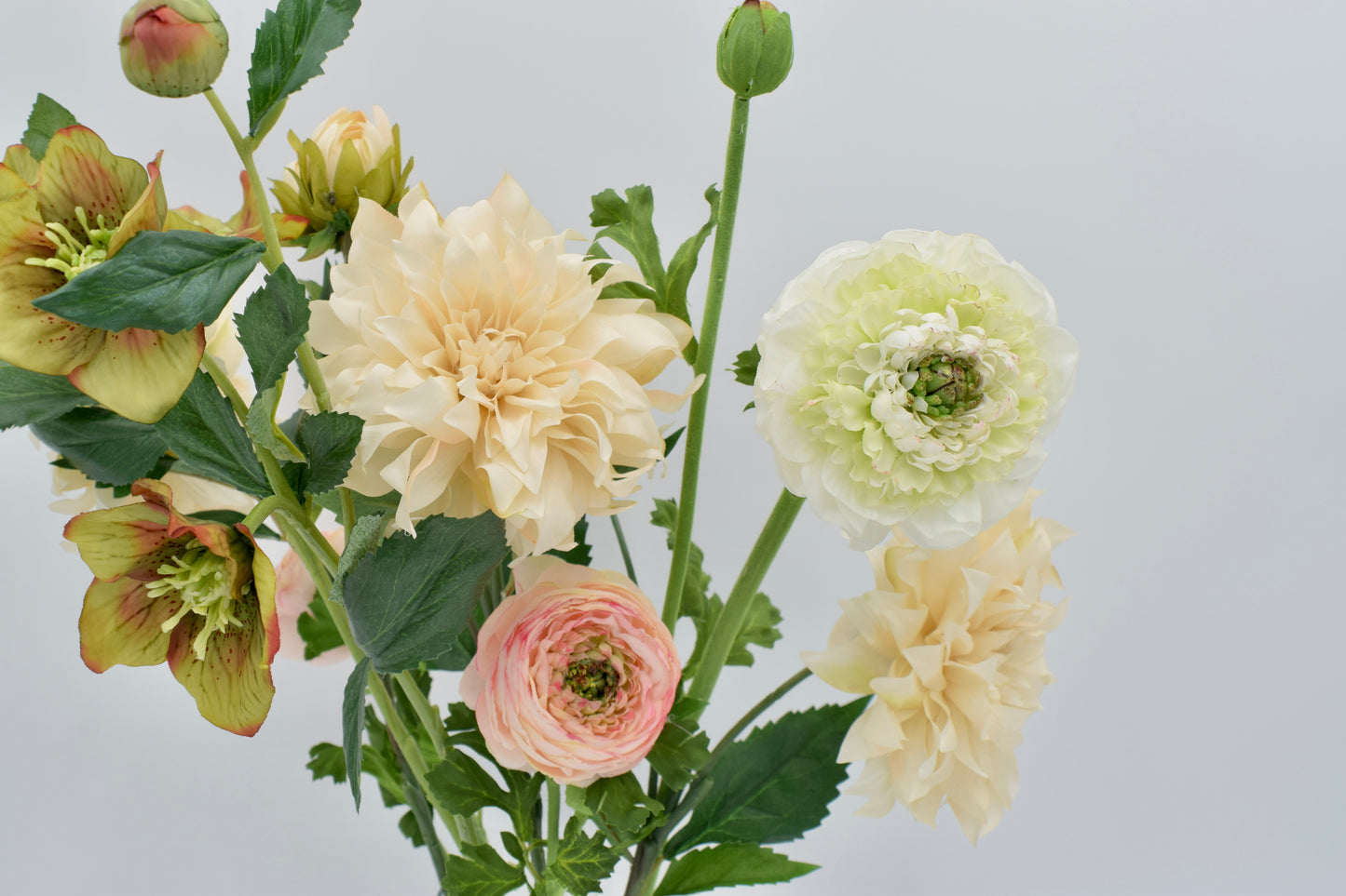 21” Faux Ruffled Ranunculus Spray