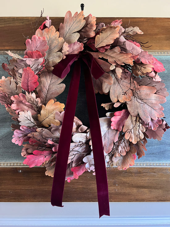 Burgundy Oak Leaf Wreath