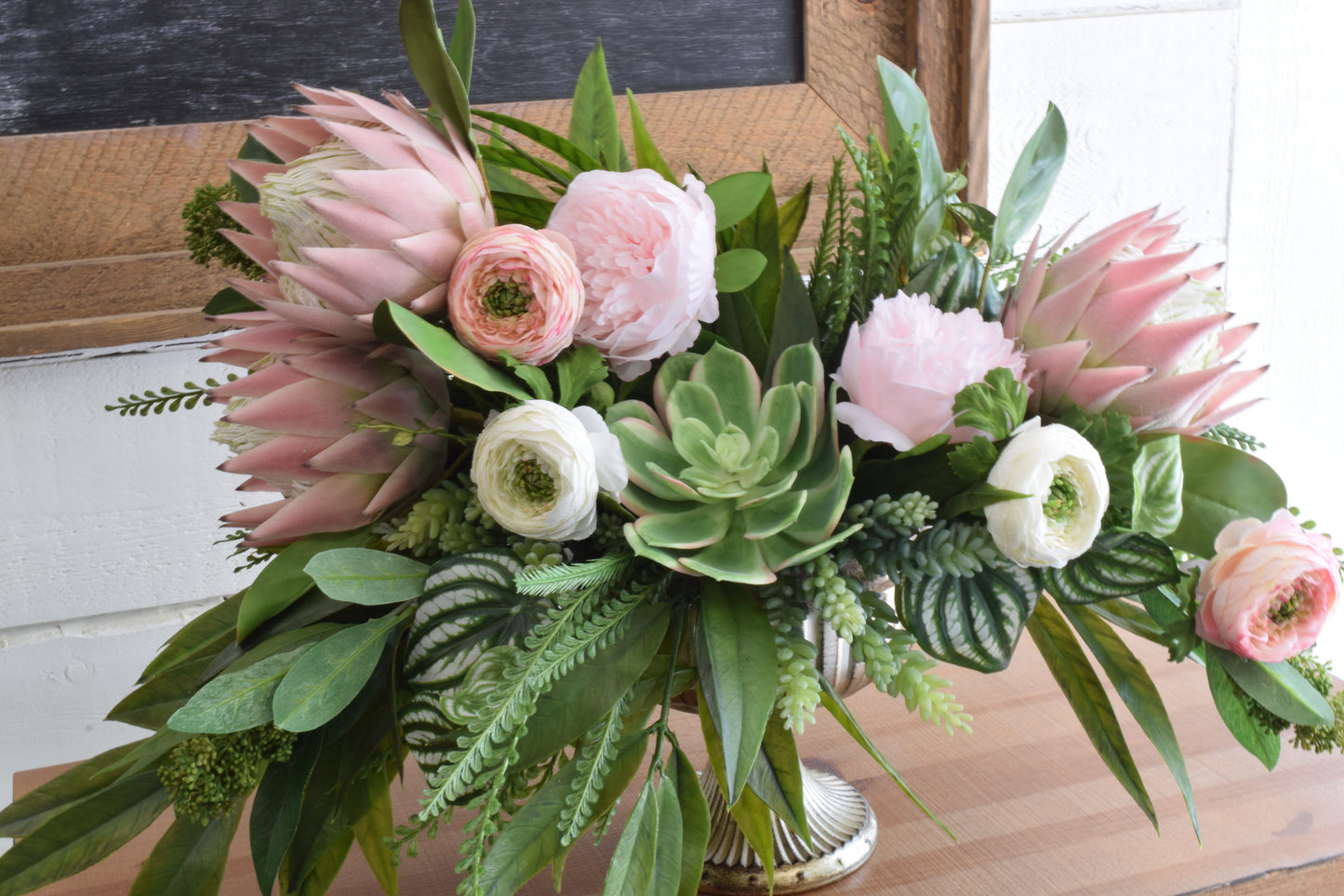 Succulent & Protea Compote Arrangement