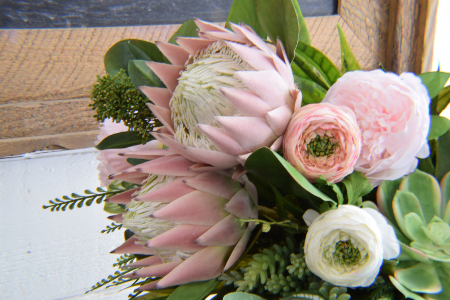 Succulent & Protea Compote Arrangement