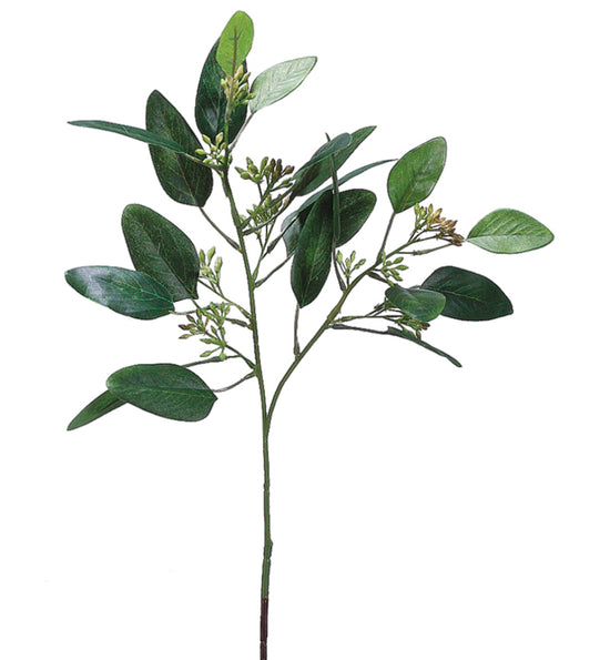 18” Faux Seeded Eucalyptus Stem