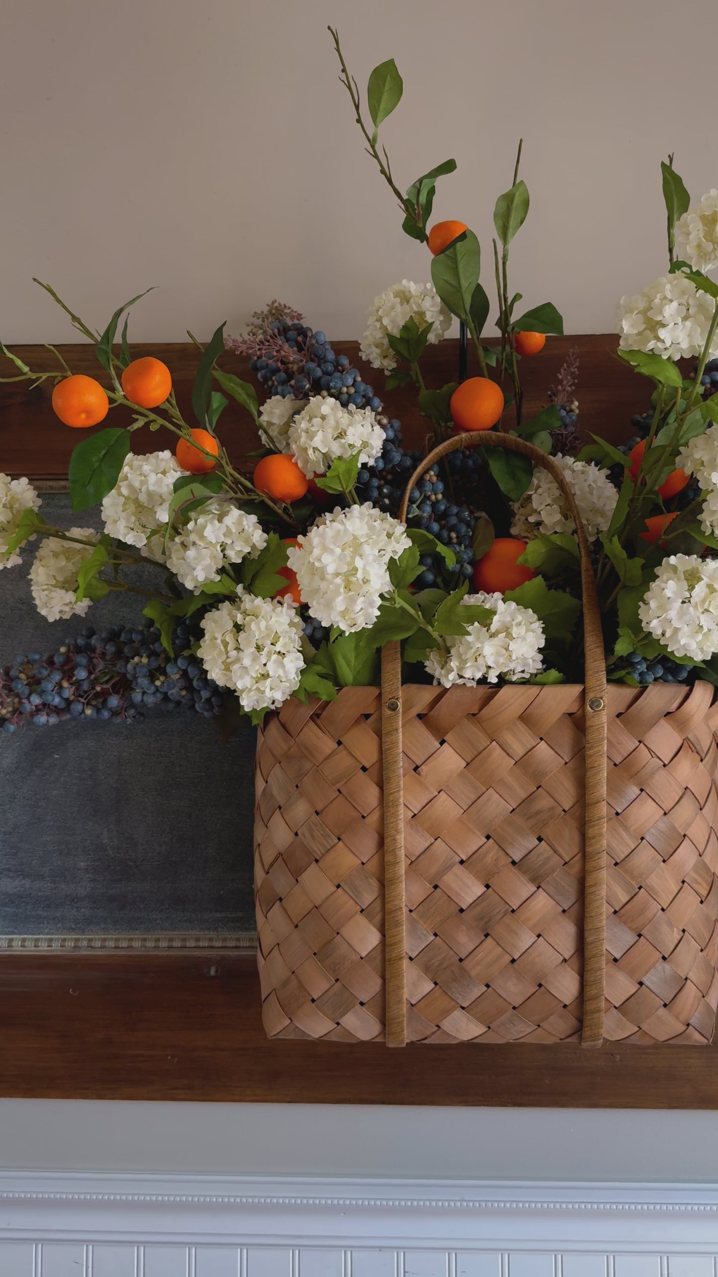 Load and play video in Gallery viewer, Blueberry, Snowball Hydrangea and Tangerine Basket

