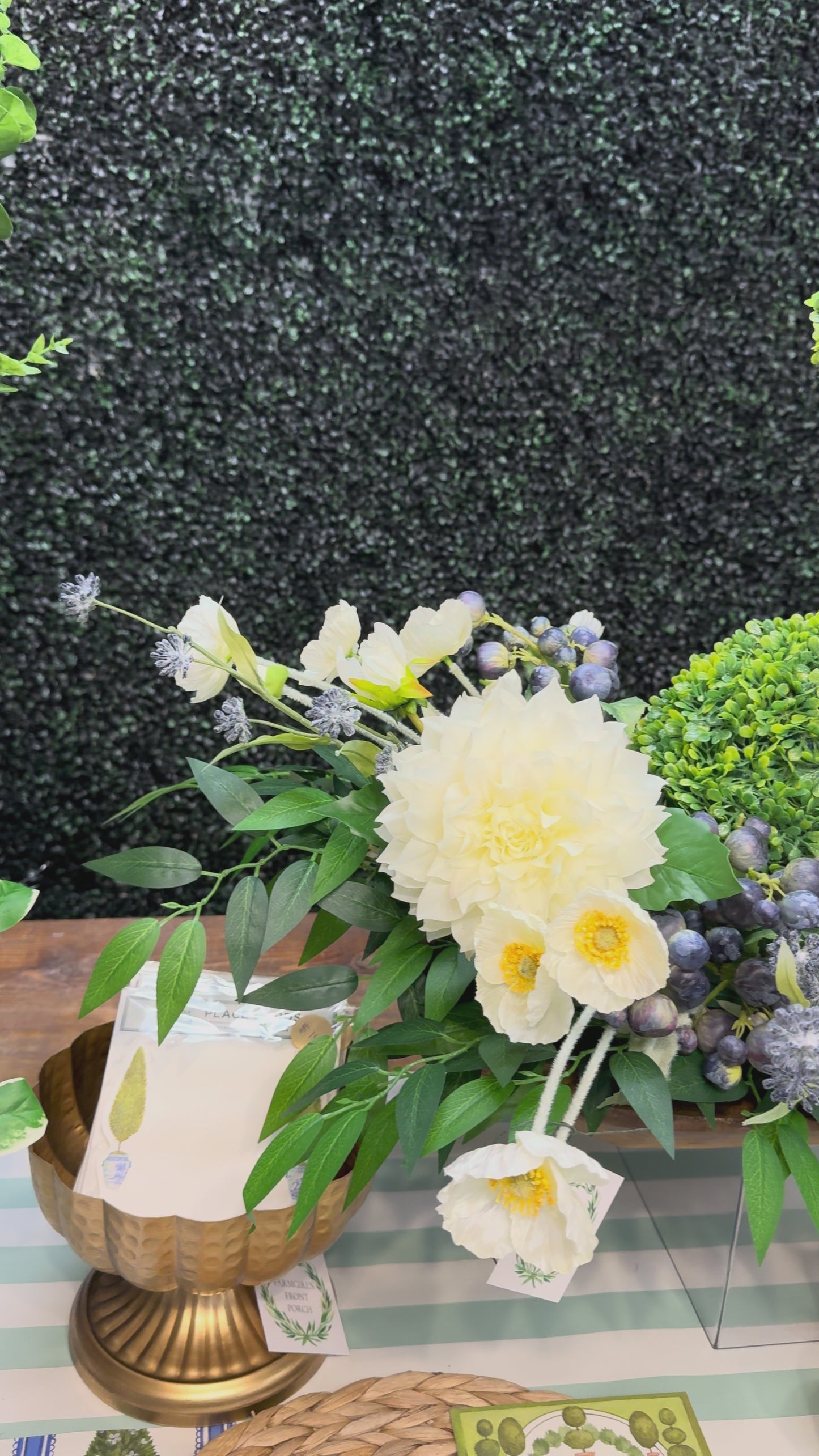 Boxwood bunny centerpiece