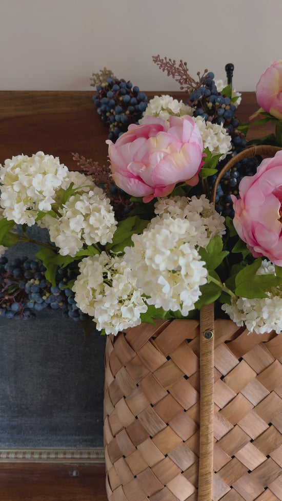 Load and play video in Gallery viewer, Blueberry, Snowball Hydrangea and Peony Basket
