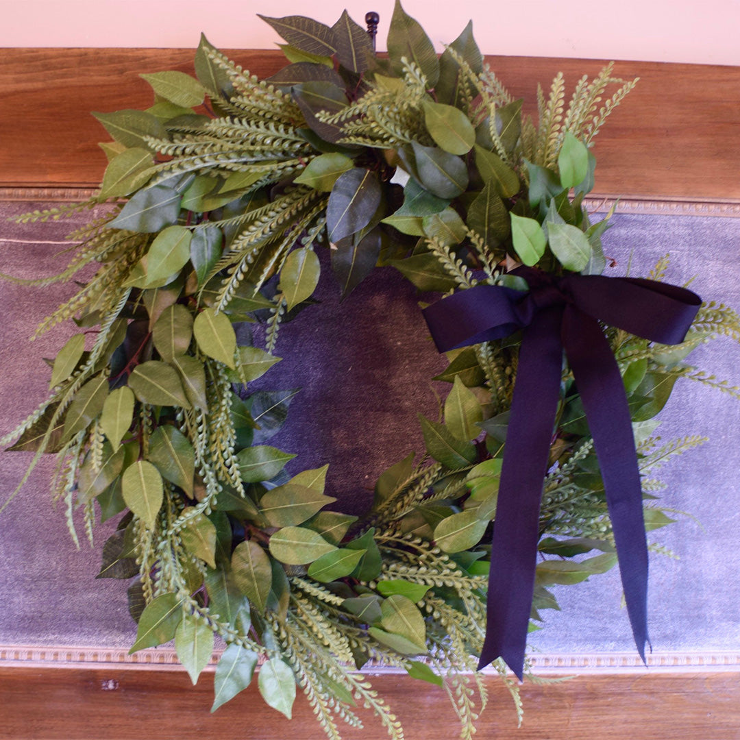 Ficus and Fern Wreath with Mix and Match Bows