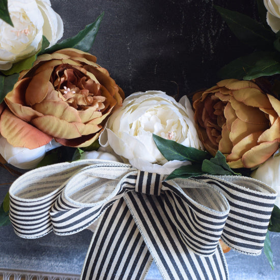 Coffee + Cream Peony Wreath