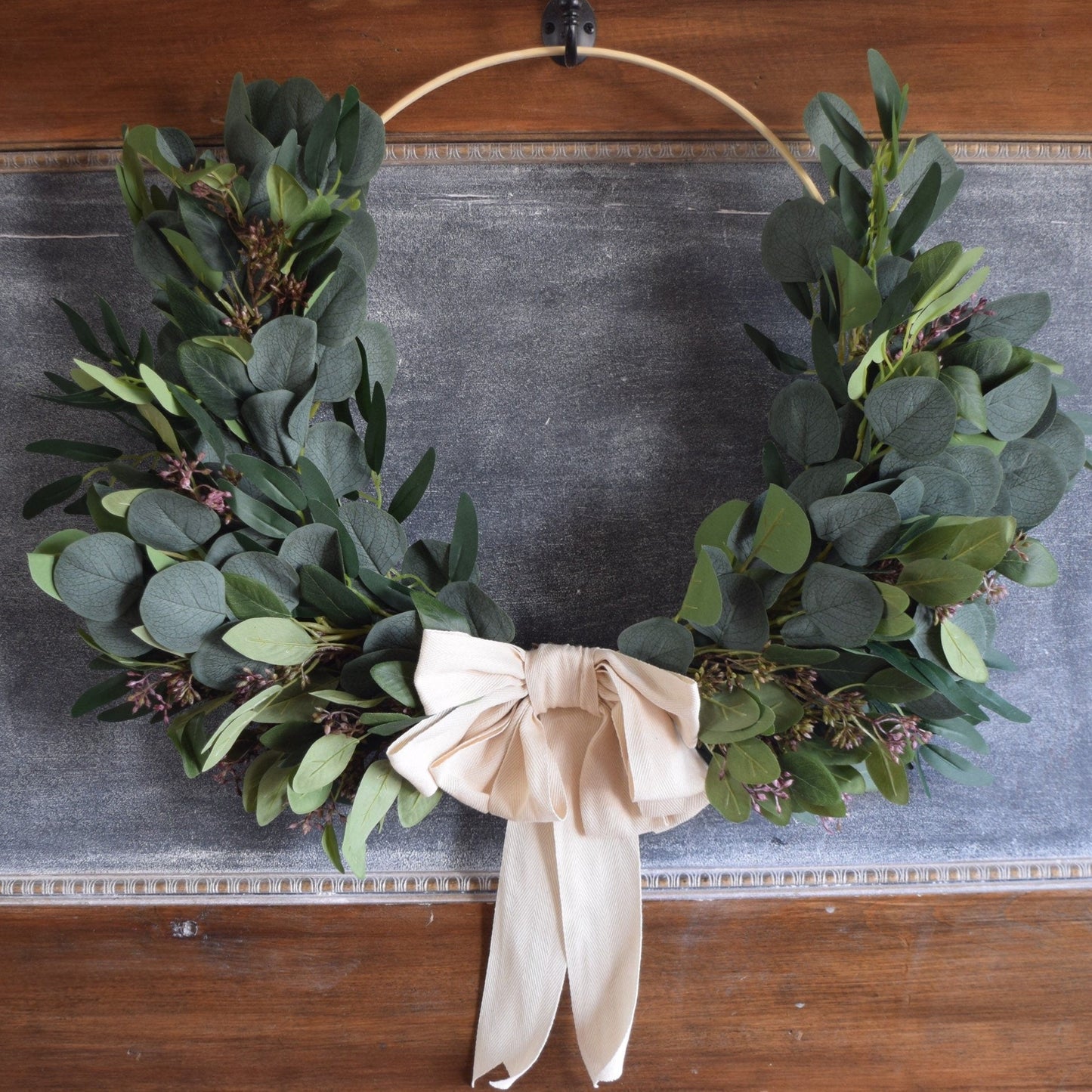 Signature Willow and Eucalyptus Hoop Wreath