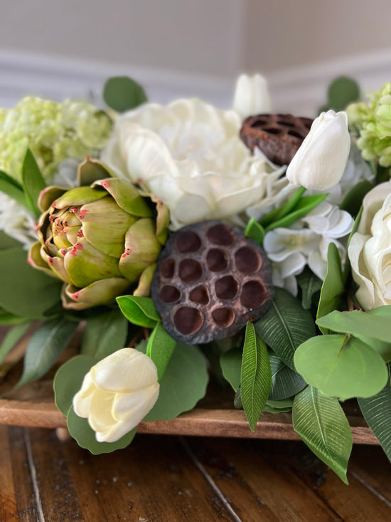 Artichoke and Pear Centerpiece