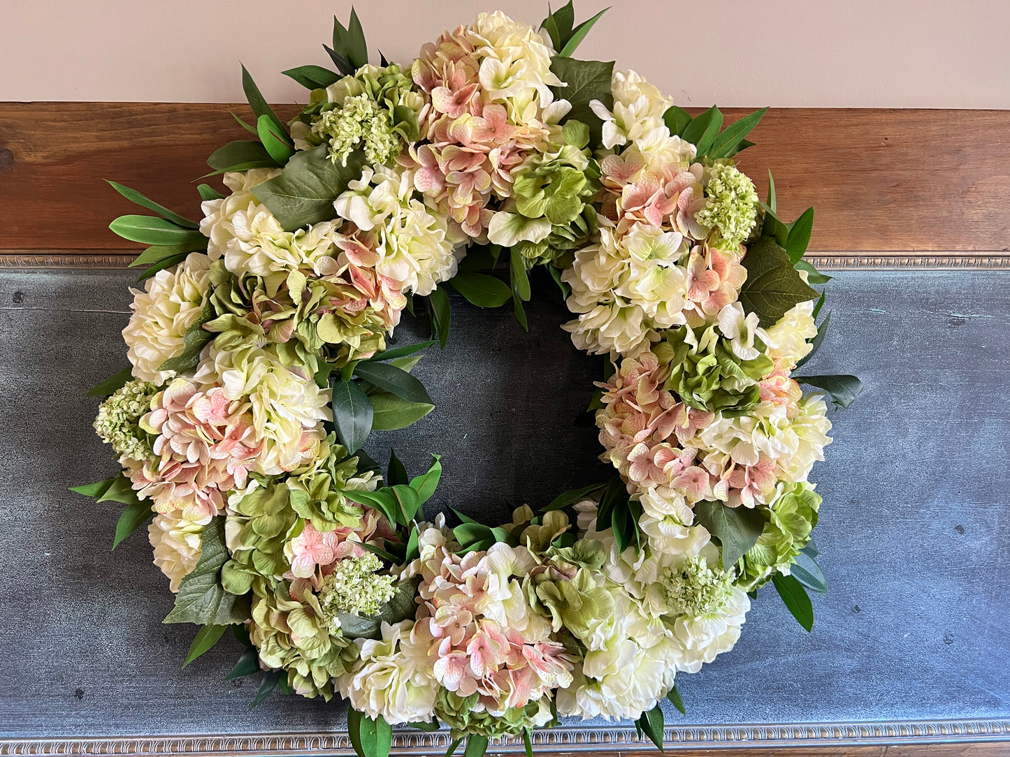 Load image into Gallery viewer, Snowball Hydrangea Wreath
