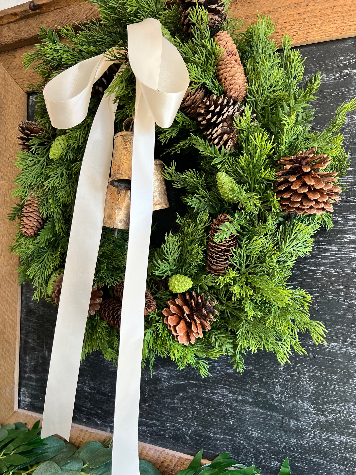 Juniper Wreath with Brass Bells