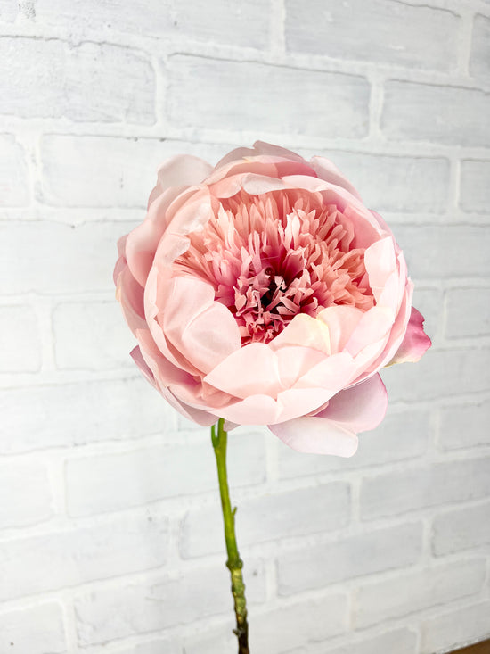 24” Faux Pink Peony Stem