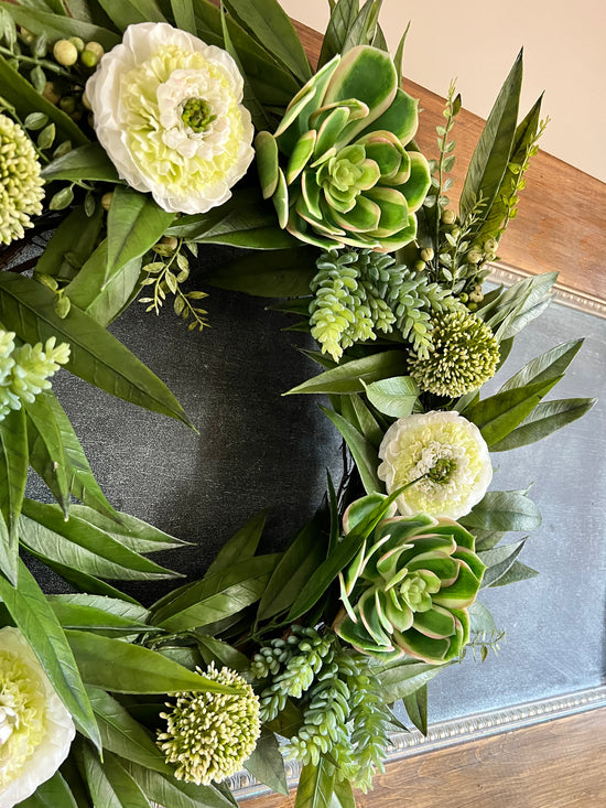 Green Succulent Wreath