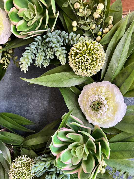 Green Succulent Wreath