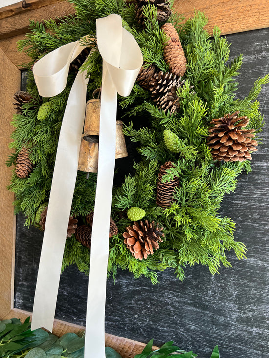 Juniper Wreath with Brass Bells