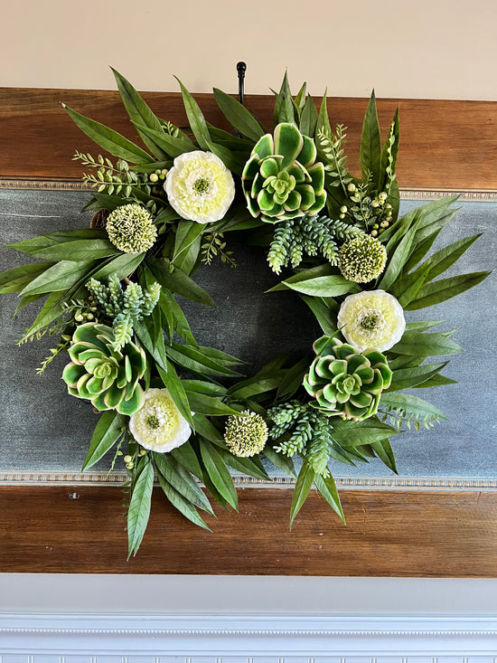 Green Succulent Wreath