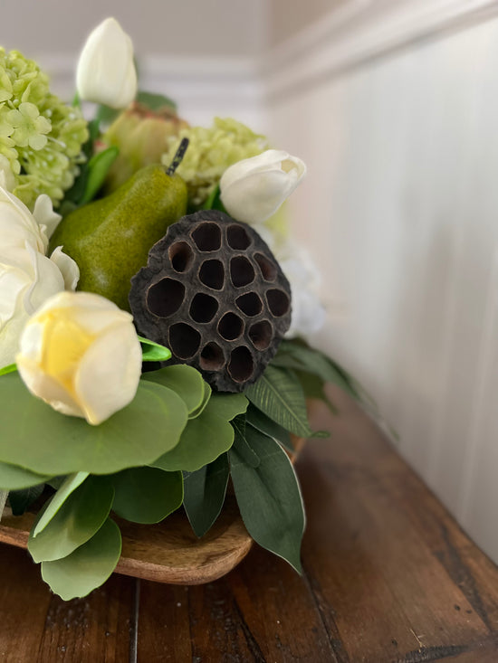 Artichoke and Pear Centerpiece