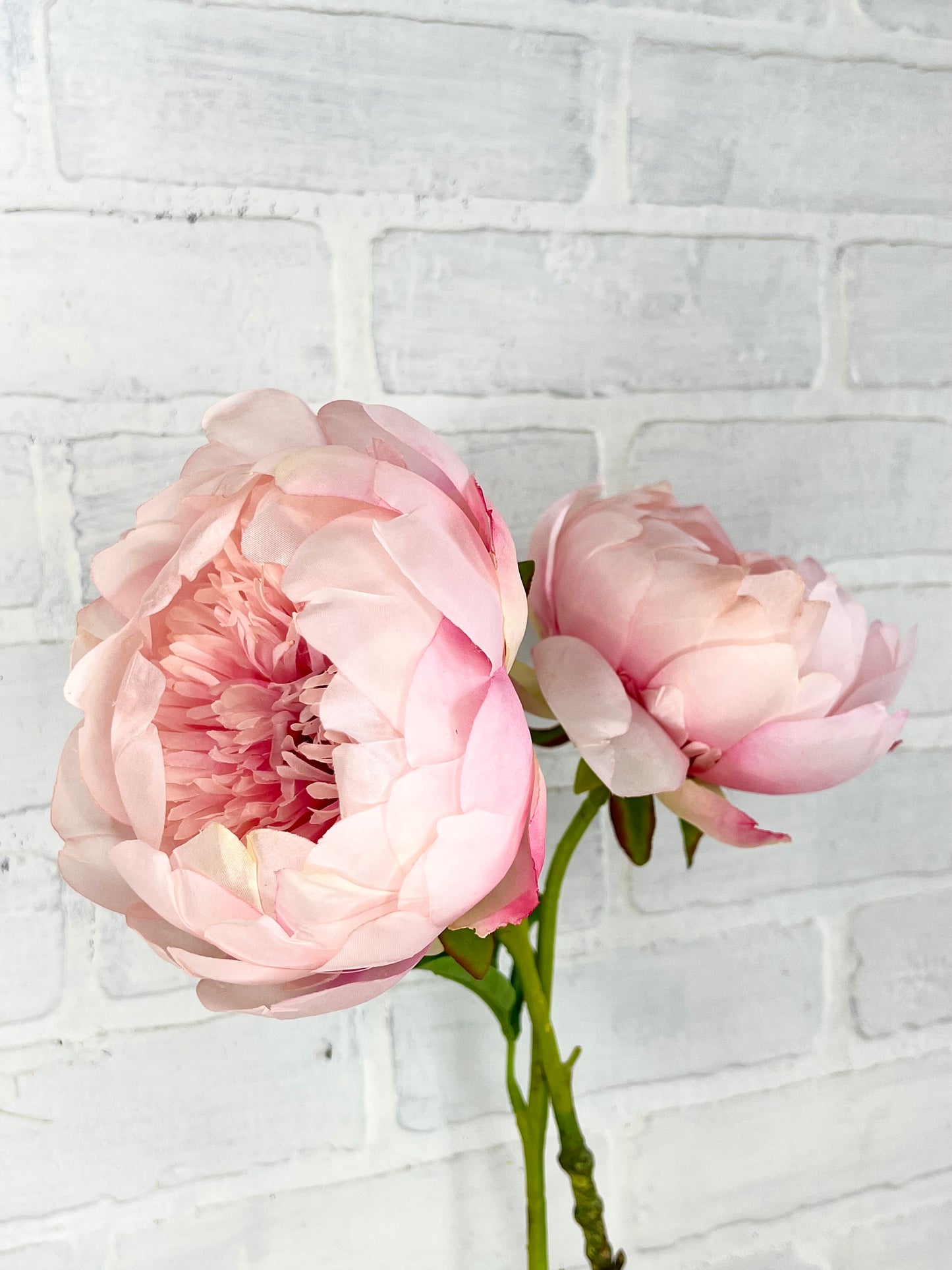 24” Faux Pink Peony Stem