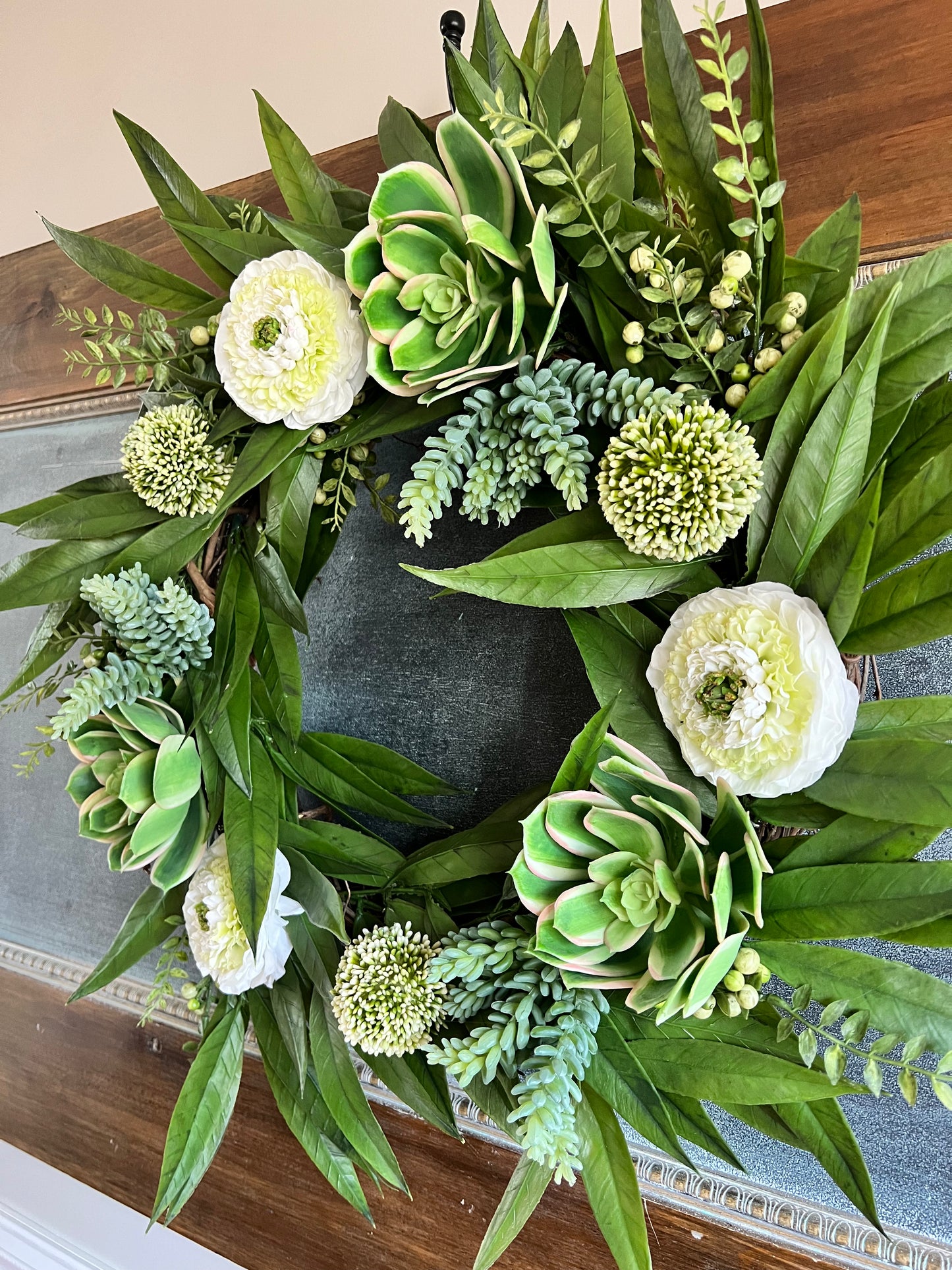 Green Succulent Wreath