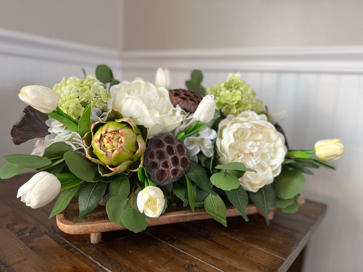 Artichoke and Pear Centerpiece