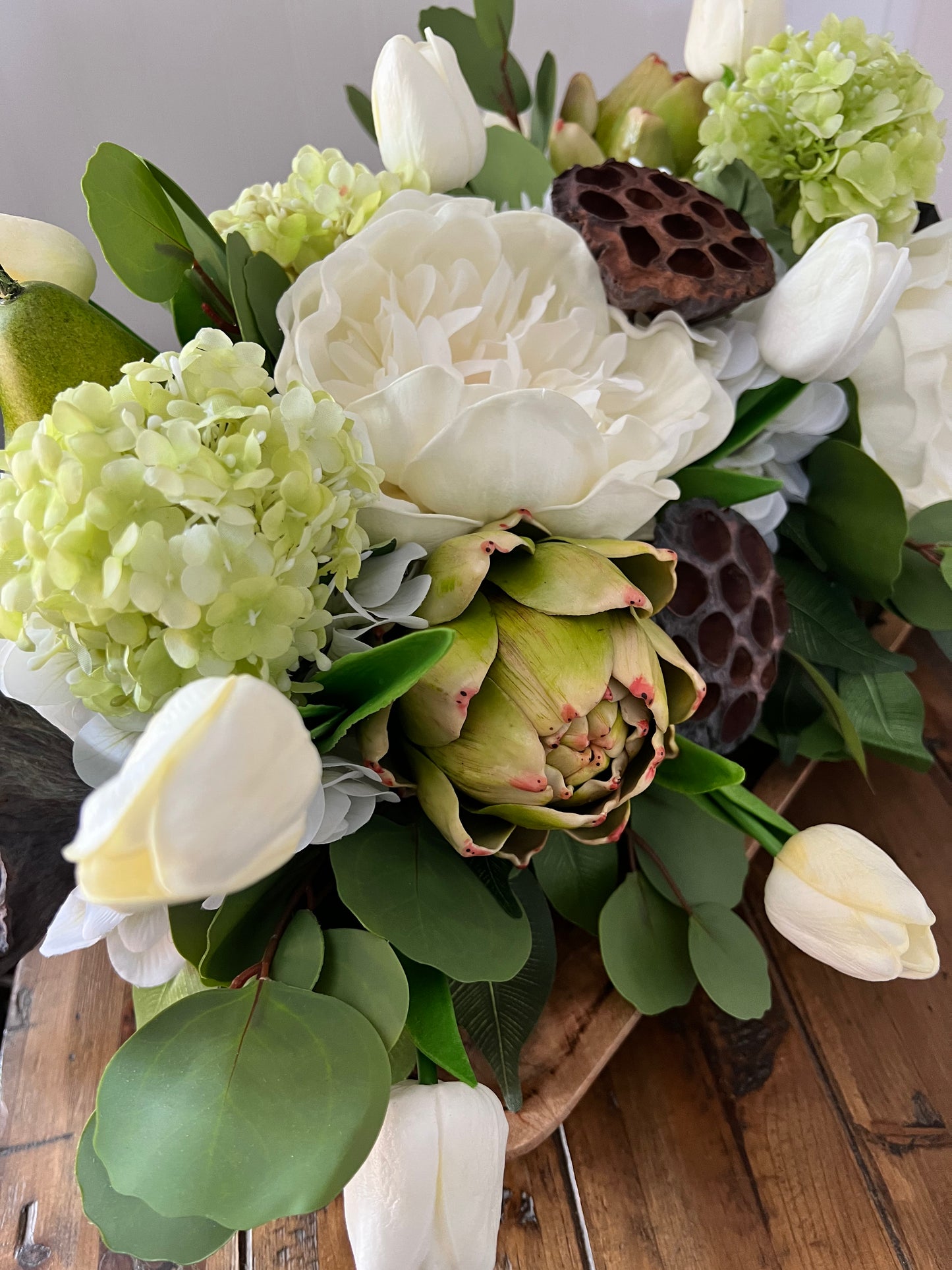 Artichoke and Pear Centerpiece