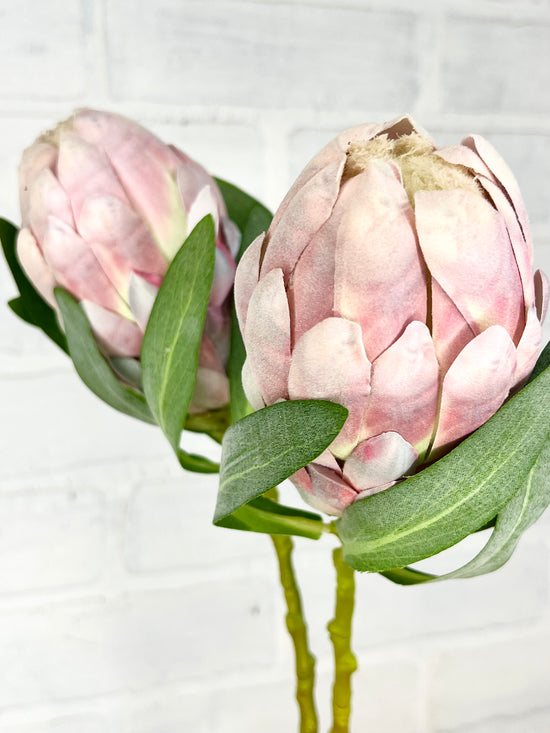 18” Faux Pink Queen Protea Bud